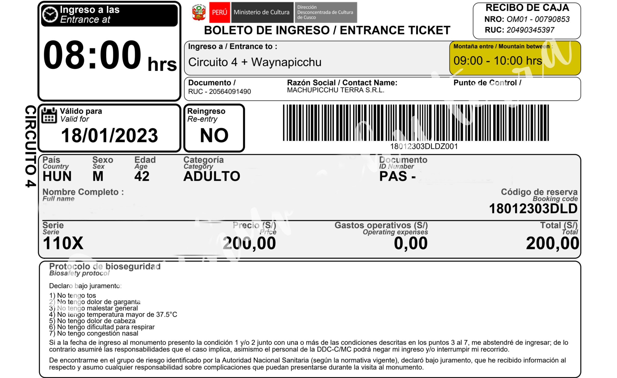 Huayna Picchu Tickets