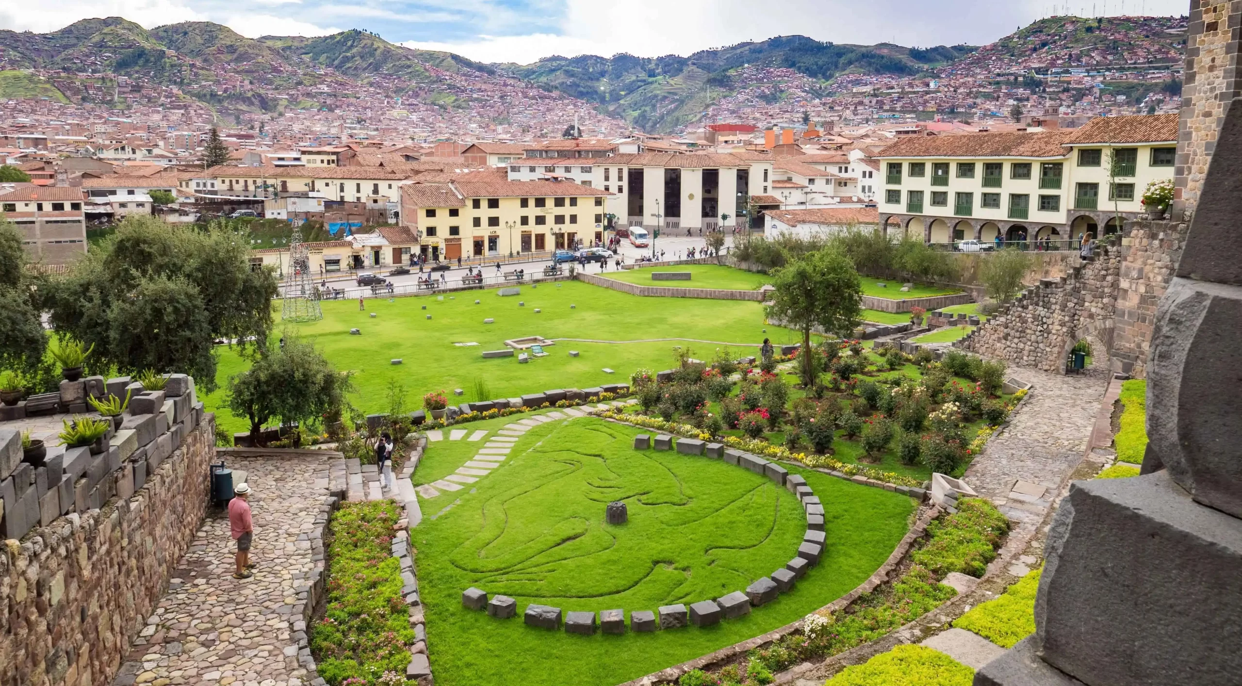 Qoricancha Cusco with impressive Inca architecture in Peru